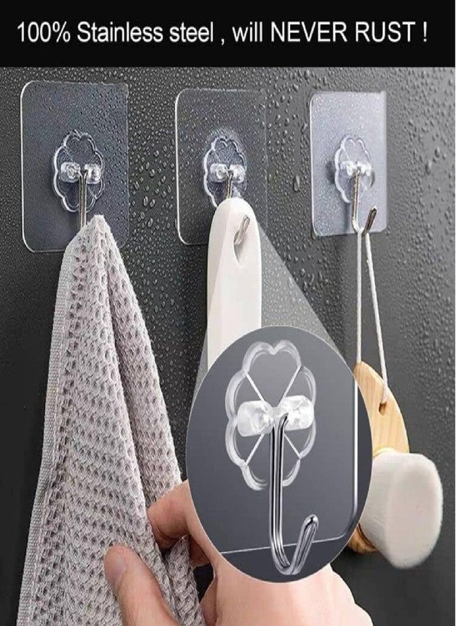 Winberg Self-Adhesive Wall Hooks, 20 Pieces, Stainless Steel, Multi-Purpose Bathroom Kitchen Hooks HFLW20 - Image 2